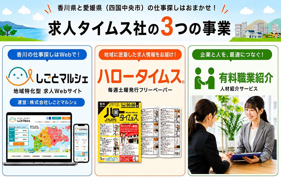 求人タイムス社の3つの事業
